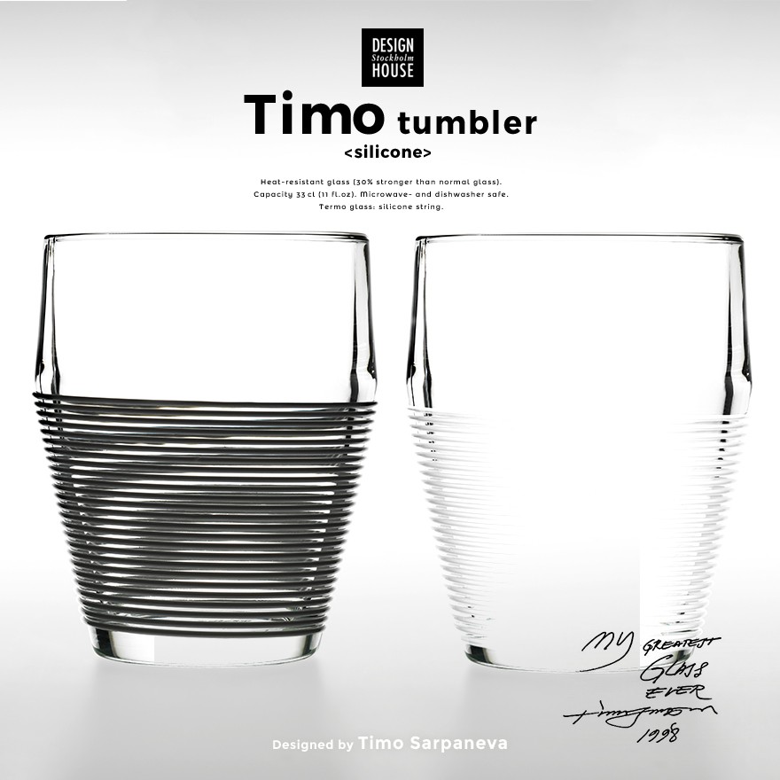Design House Stockholm/ティモ タンブラー シリコン2個セット Timo/tumbler/Timo  Sarpaneva/コップ/北欧/デザインハウス ストックホルム/グラス/耐熱ガラス