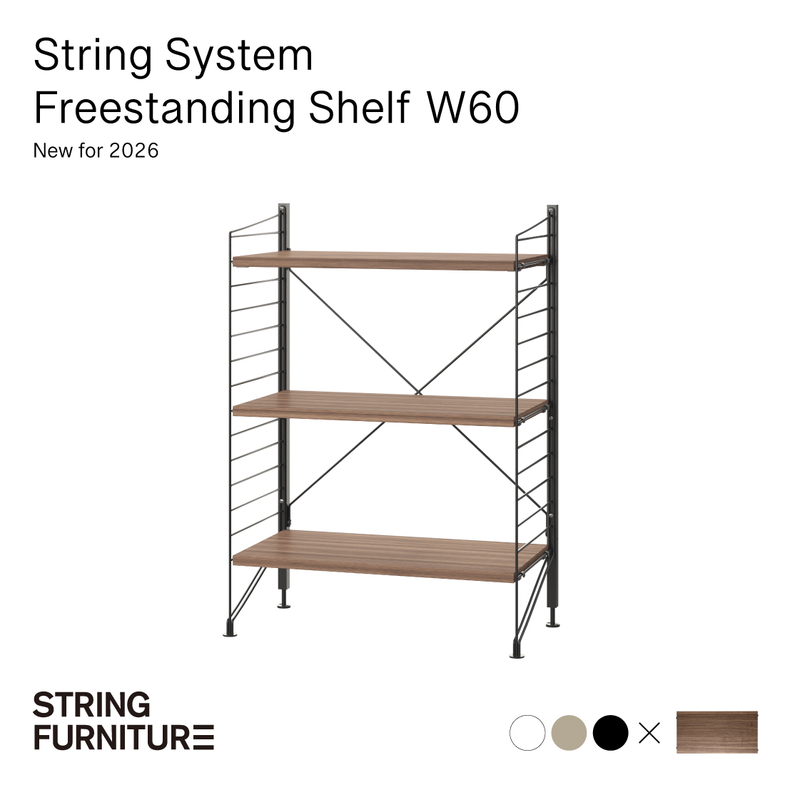 String funiture String System Freestanding Shelf �X�g�����O�V�X�e�� �t���[�X�^���h�V�F���t ��60cm �i�E�H�[���i�b�g�j �V�F���t �I ������� �k��