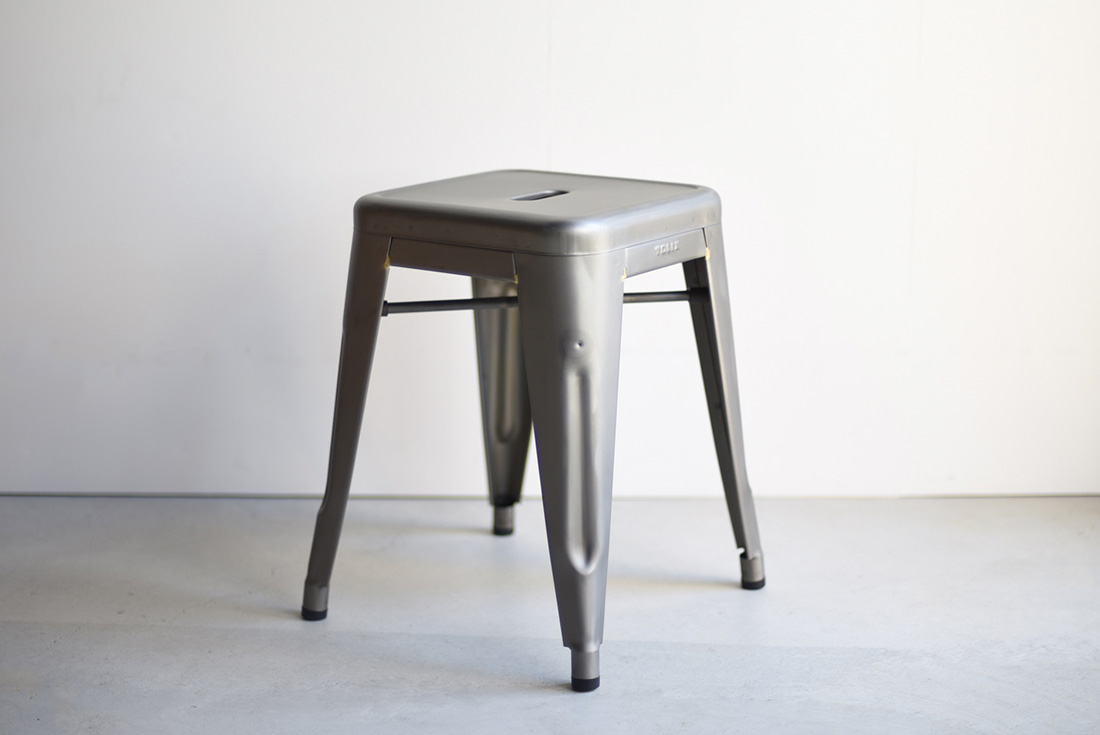 Tolix トリックス H 45 Stool Raw Steel Hスツール ロースチール 背もたれなし 椅子 スタッキングチェア