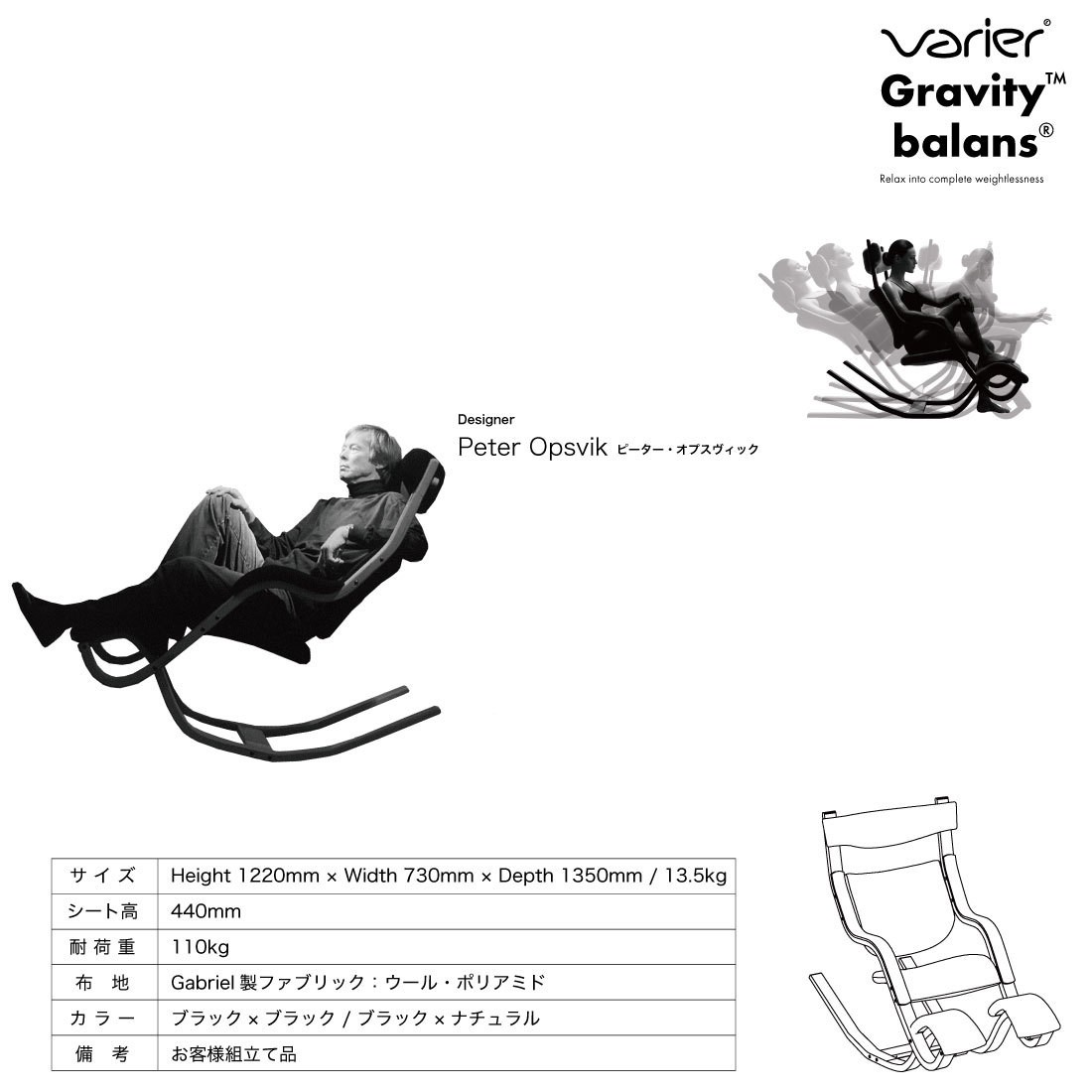 Varier ヴァリエール Gravity Balans Chair Peter Opsvik