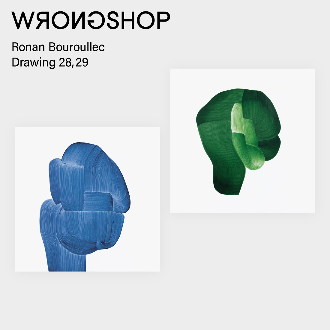 カ*エ様 正規品 ロングショップ ロナン・ブルレック Drawing7 特注フレ WRONGSHOP ロングショップ ロナン・ブルレック ポスター 特注フレーム