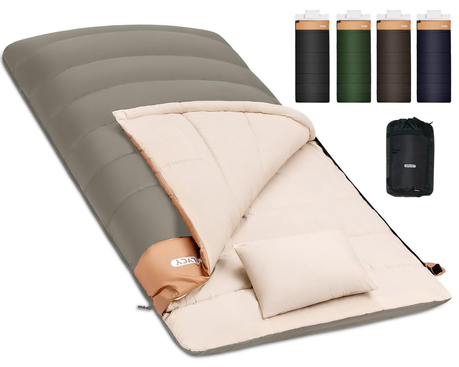 寝袋 冬用 最強 「Camdoor正規品」 1800~3000g 封筒型 シュラフ ダウン