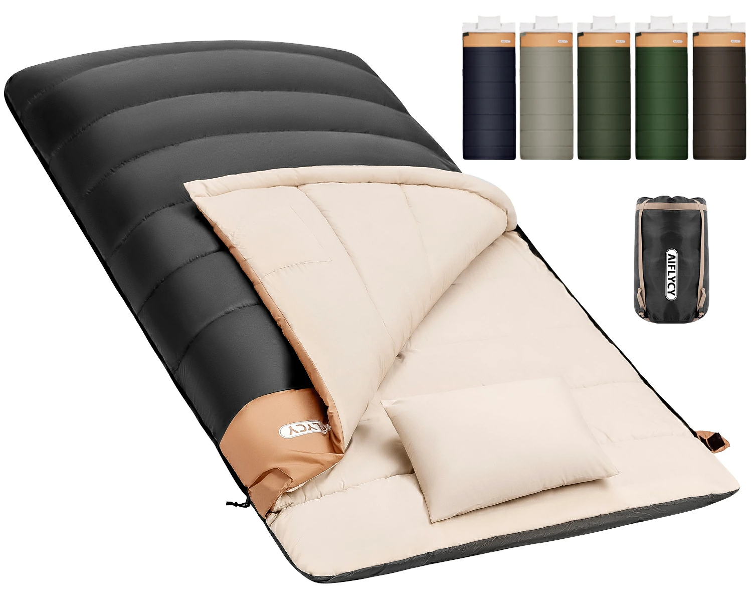 【新品未使用品】ダウンシュラフ2点セット！！ 寝袋 冬用 最強 「Camdoor正規品」 1800~3000g 封筒型 シュラフ ダウン