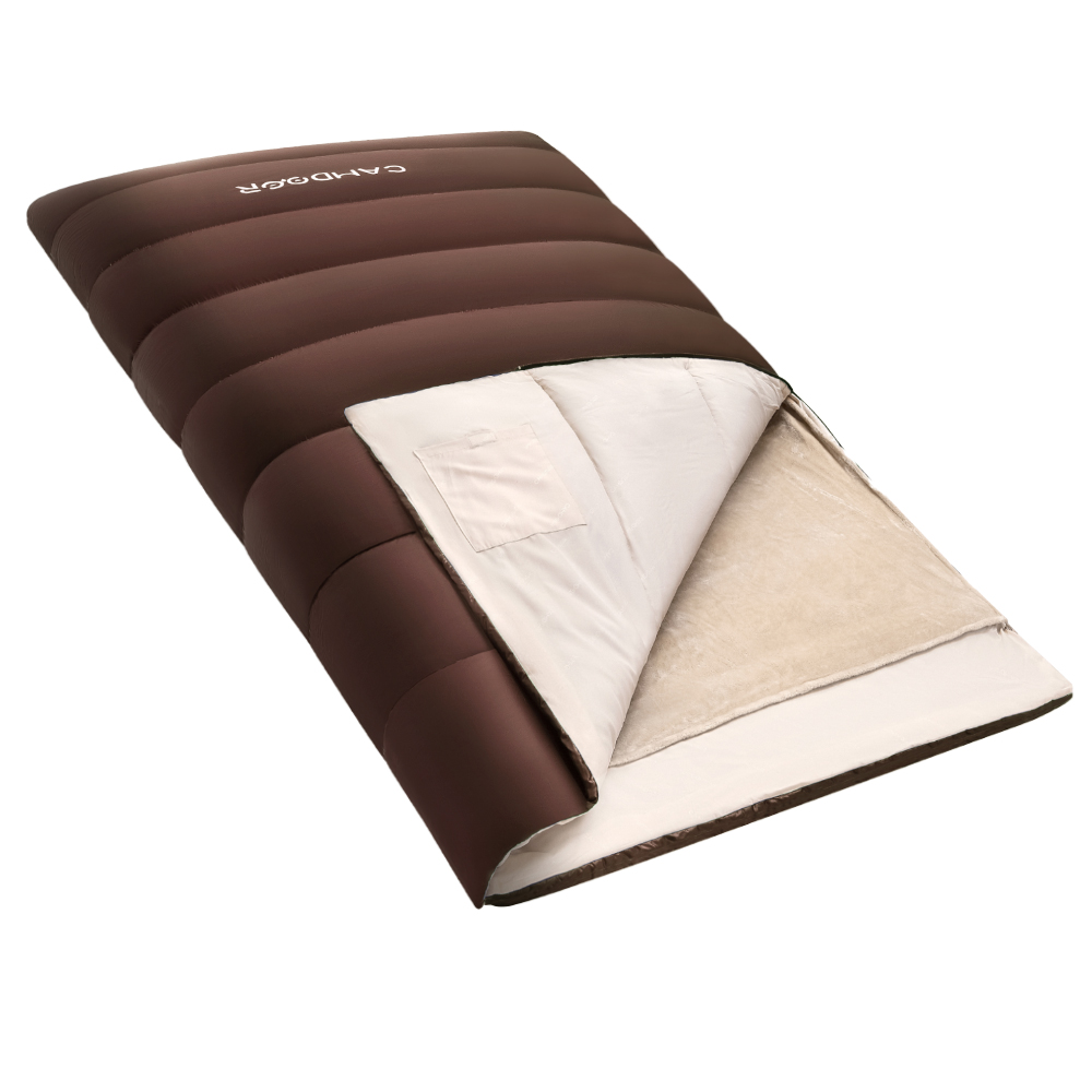 寝袋 冬用 ねぶくろ【Camdoor】3500g 夏用 封筒型 上下連結可能 幅広 2