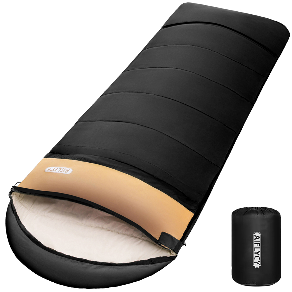 寝袋 シュラフ 封筒型 軽量 冬用 夏用【足元に二重保温・230T防水】オールシーズン 1.0~3.5kg 快適温度-15℃-25℃ 中綿 登山 車中泊 防災用 キャンプ 丸洗い可能 | ブランド登録なし | 03