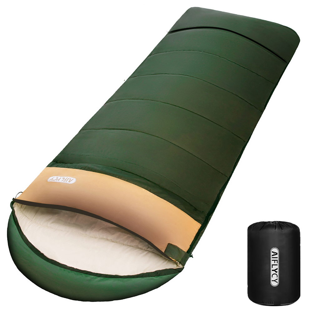 寝袋 シュラフ 封筒型 軽量 冬用 夏用【足元に二重保温・230T防水】オールシーズン 1.0~3.5kg 快適温度-15℃-25℃ 中綿 登山 車中泊 防災用 キャンプ 丸洗い可能 | ブランド登録なし | 02