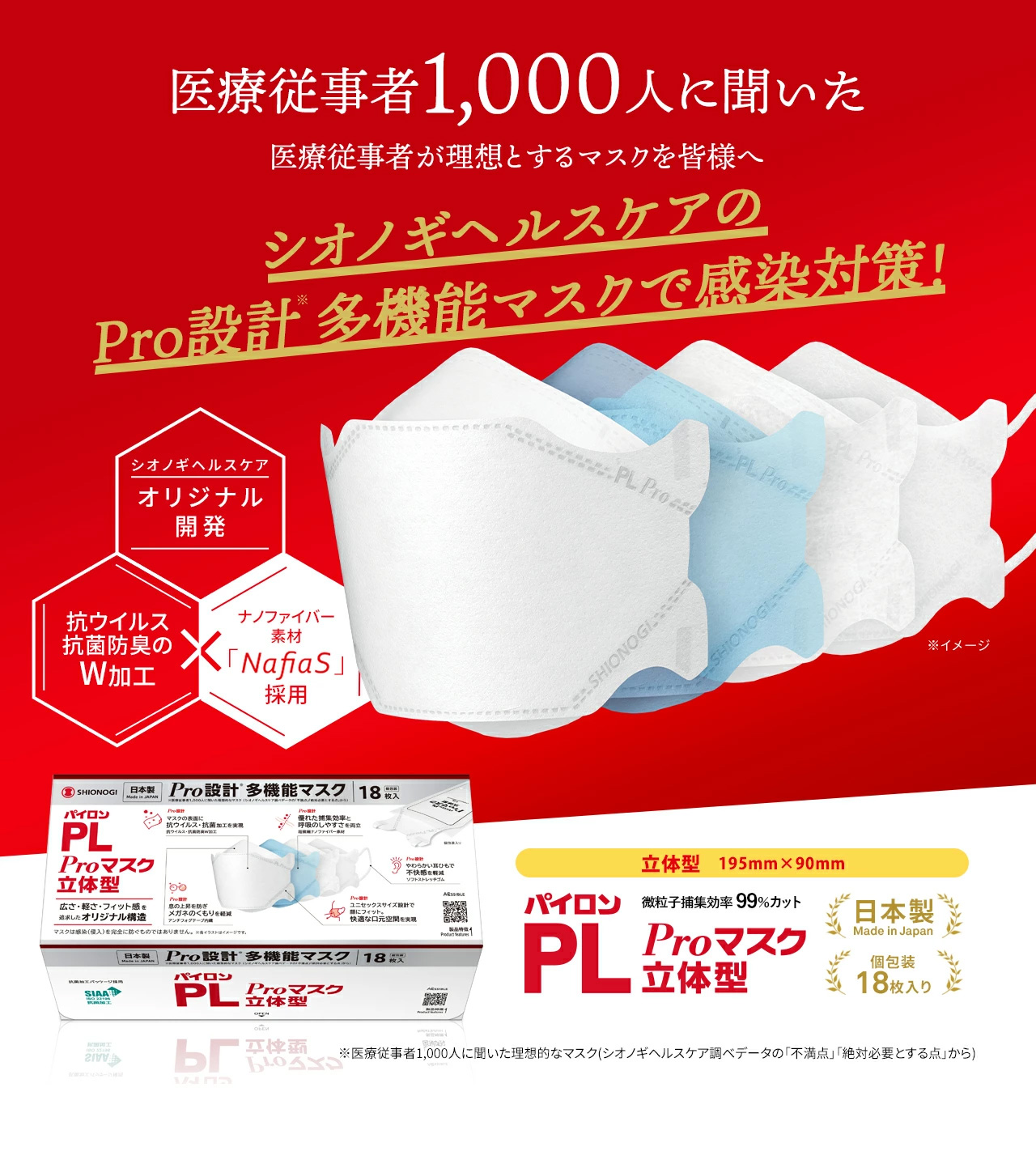 シオノギヘルスケア ＜シオノギヘルスケア公式＞パイロンPL Proマスク