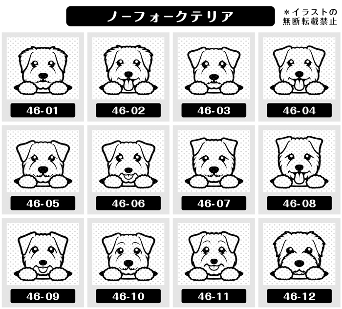 ノーフォークテリア イラスト ゴム印 スタンプ...の詳細画像2