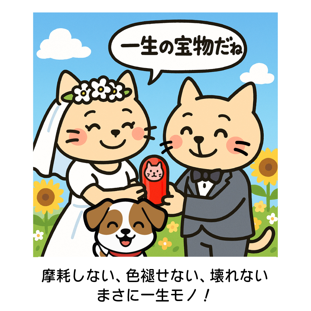 セキセイインコ チタン印鑑 鳥 インコ 動物 イラスト入り 銀行印