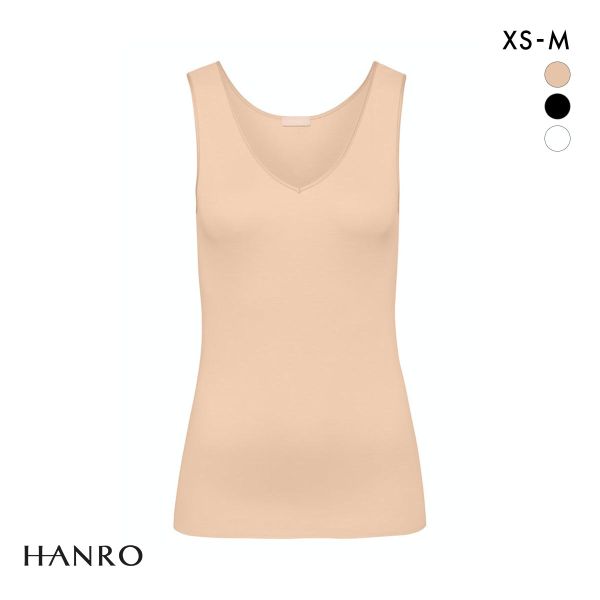 HANRO ハンロ キャミソール コットンシームレスキャミソール Vネック 白 HANRO ハンロ コットン シームレス キャミソール COTTON