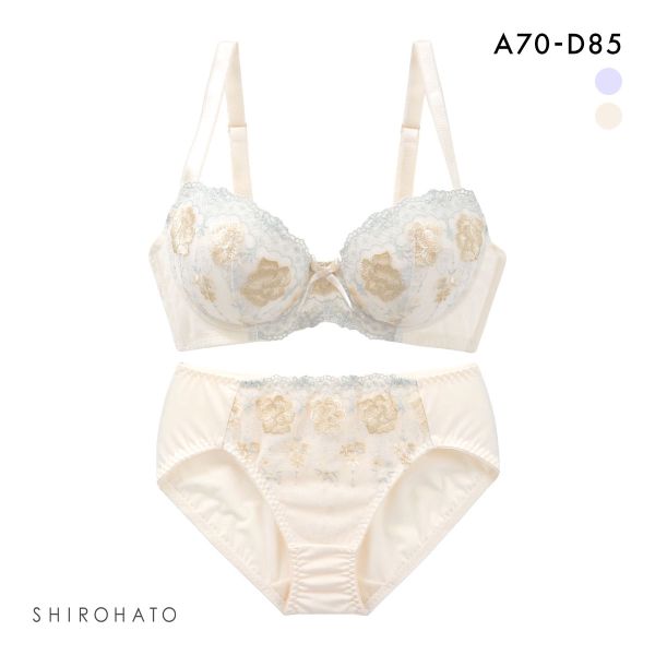 SHIROHATO（白鳩） 段差すっきり体験 クラシカルローズ刺繍 ブラジャー