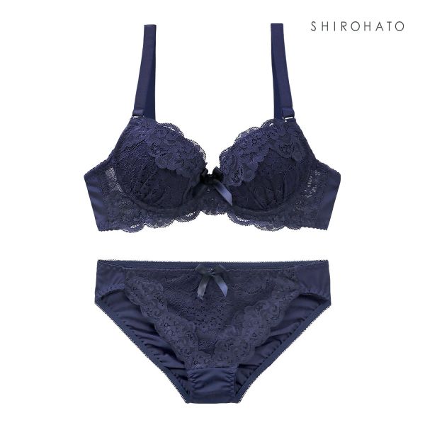 ソニアブラック SONIA black 花柄スカラップレース リボン ブラジャー ショーツ セット AAA・AA・A 小さいサイズ プチ胸 総レース | SHIROHATO | 02