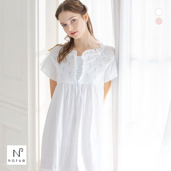 narue moon tanネグリジェ　パット付　ブルー　ローズ　レース　リボン narue moon tanネグリジェ パット付 ブルー ローズ レース