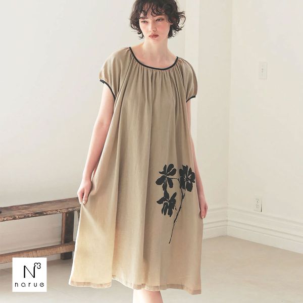 ☆ NARUE ナルエー 花柄 シャツ ワンピース ルームウェア パジャマ タグ付き】NARUE ナルエー フラワー ワンピース ルームウェア