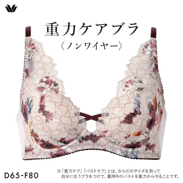 ブラジャー 大きいサイズ ノンワイヤー ワコール Wacoal 重力ケアブラ BXB194 D E F 単品の画像