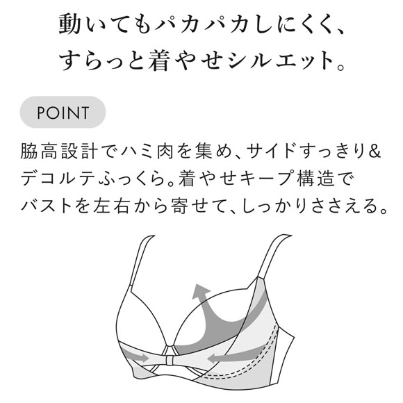 ワコール リボンブラ 脇すっきり ブラジャー DEF 脇高 脇肉 Wacoal BXB473
