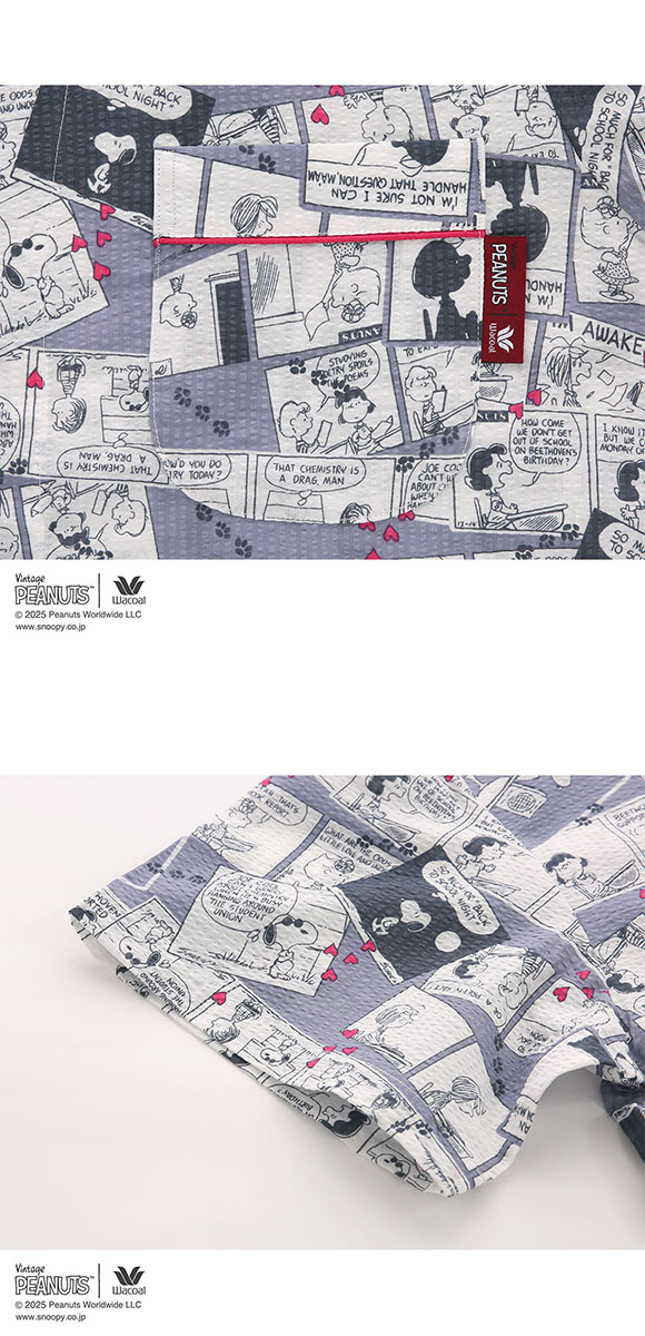 ワコール PEANUTS×ワコール シャツパジャマ 半袖 上下セット WACOAL ワコール PEANUTS×ワコール シャツパジャマ 半袖 上下