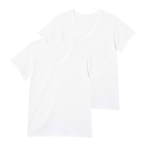 ブロス バイ ワコールメン メンズシャツ 2枚組 半袖 3分袖 V首 綿100％ インナー ML2L 大きいサイズ BROS by WACOAL MEN