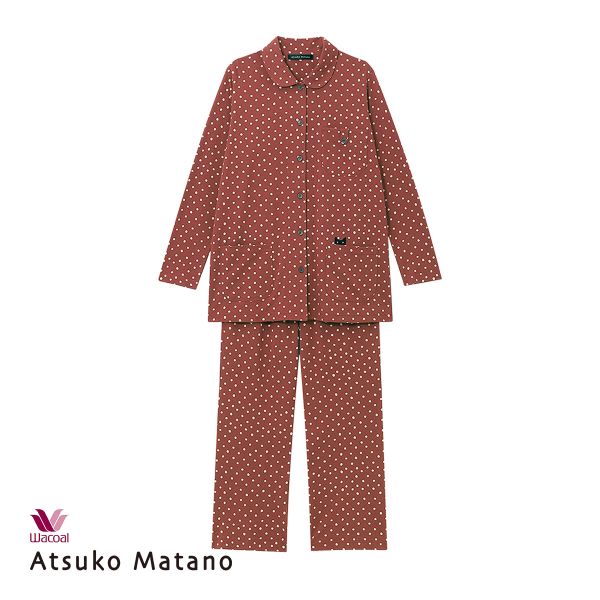 ワコール マタノアツコ ATSUKO MATANO 長袖 パジャマ ネコドット セットアップ Wac...