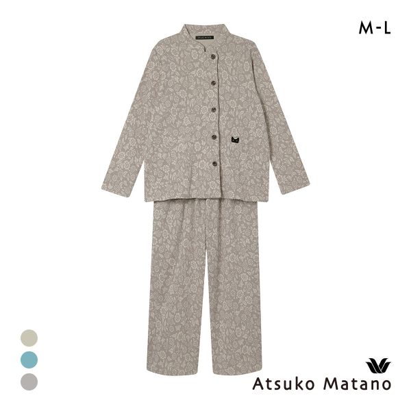 【新品タグ付き】マタノアツコ　パジャマ　グレー水玉　Ｍサイズ ワコール Wacoal マタノアツコ ATSUKO MATANO 長袖 パジャマ