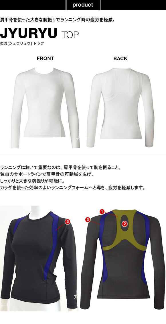 ワコール Wacoal シーダブリューエックス CW-X Womens JAY410 JYURYU 柔流 ジュウリュウ トップ SML ラウンドネック 長袖  スポーツ メール便(10) :40JAY410:SHIROHATO(白鳩) - 通販 - Yahoo!ショッピング