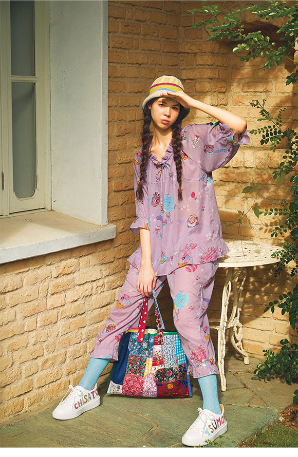 ワコール ツモリチサト 空に輝く星座 パジャマ 上下セット 7分袖 8分丈 Wacoal tsumori chisato SLEEP