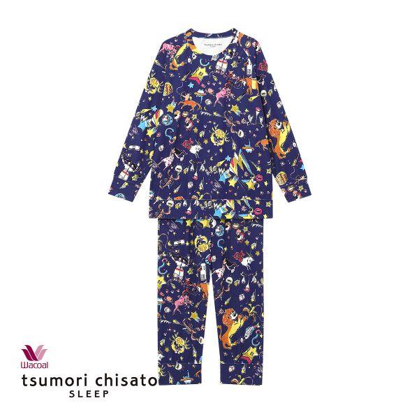 ワコール Wacoal ツモリチサト tsumori chisato SLEEP 星空よりエジプトへ 上下セット パジャマ ルームウェア 綿混 長袖 星座柄｜shirohato｜03