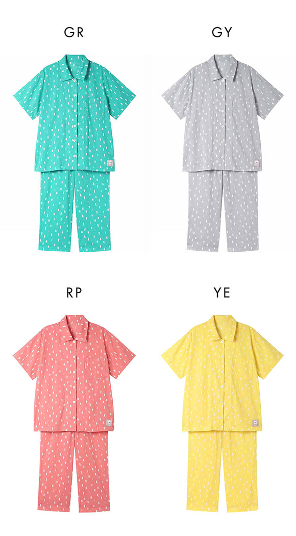 ワコール 睡眠科学 SOU・SOU柄 シャツパジャマ レディース 高島ちぢみ 5分袖 8分丈パンツ 上下セット 綿100％ Wacoal