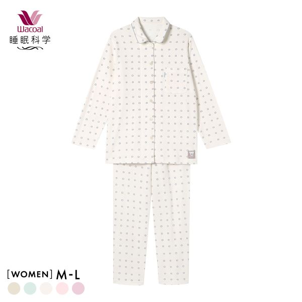 天綿　睡眠科学　パジャマ　ワコール　L ホワイト 楽天市場】ミントデザインズ コラボ パジャマ ワコール 睡眠科学綿
