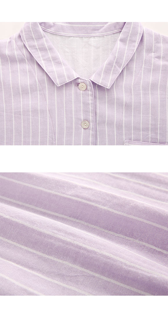 ワコール Wacoal 睡眠科学 二重ガーゼ シャツパジャマ 綿100％ ML