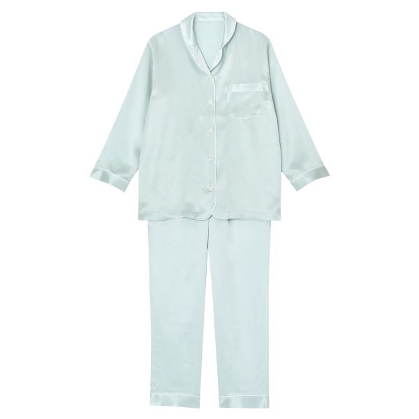 ワコール　Wacoal　睡眠科学　レディース　シルクサテン　シャツパジャマ　長袖　シルク100％　絹　上下セット