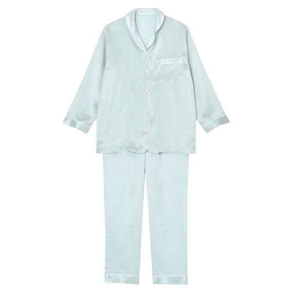 ワコール　Wacoal　睡眠科学　上下セット　シャツパジャマ　シルクサテン　長袖　レディース　シルク100％　絹