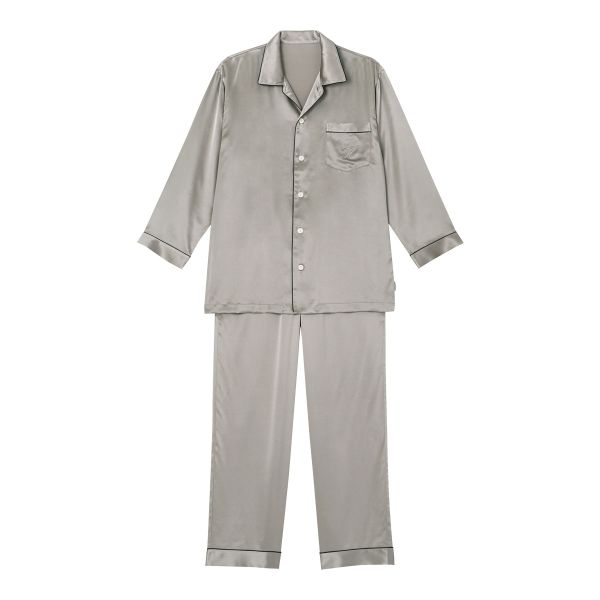ワコール Wacoal 睡眠科学 シルクサテン メンズ シャツパジャマ シルク100％ 絹 紳士用