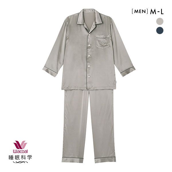 100％品質 睡眠科学 ワコール シャツ レディース シルクサテン Wacoal ルームウェア・パジャマ