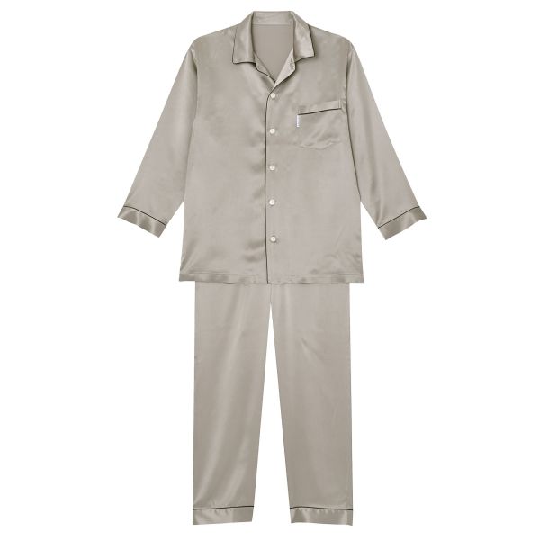 ワコール Wacoal 睡眠科学 シルクサテン メンズ シャツパジャマ シルク100％ 絹 紳士用