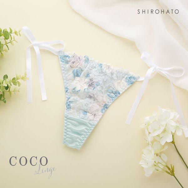 ココランジェ COCO Linge レーシーローズガーデン ショーツ Tバック 単品 サイドリボン ...