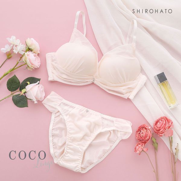 ココランジェ COCO Linge シアーロマンティック ブラジャー ショーツ セット ノンワイヤー...