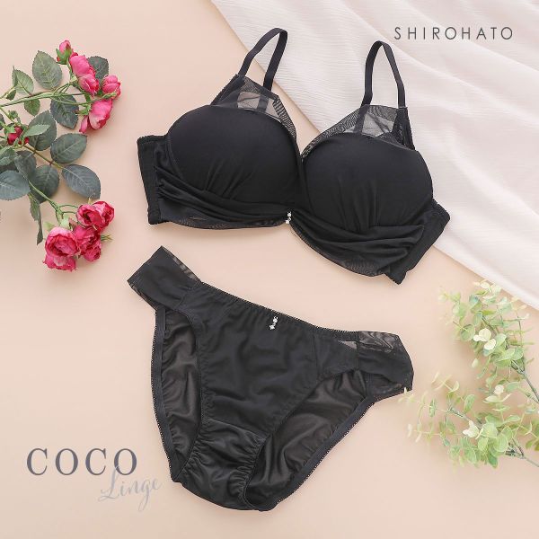 ココランジェ COCO Linge シアーロマンティック ブラジャー ショーツ セット ノンワイヤー...