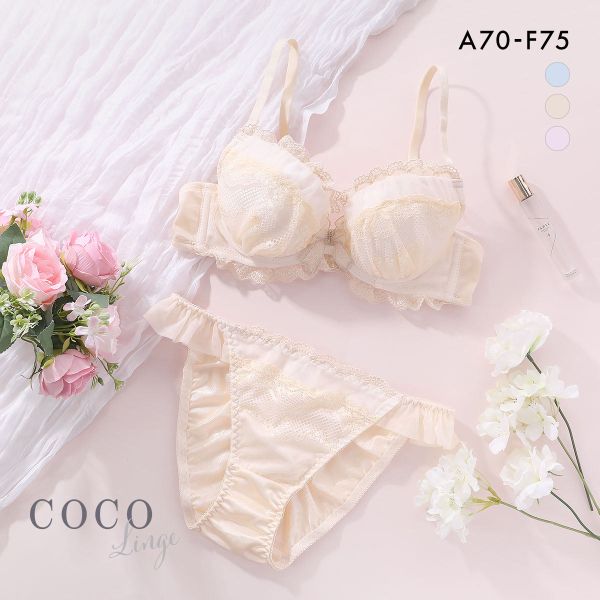 ココランジェ COCO Linge シャイニングアマリリス ブラジャー ショーツ セット SHIROHATO別注 谷間 紐パン サイドリボン  バックレース : 42p327280 : SHIROHATO(白鳩) - 通販 - Yahoo!ショッピング