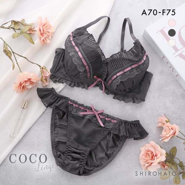 ココランジェ ラブリーフェリーチェ カシュクール ブラジャー ショーツ セット モールド 脇高 脇肉 レース 谷間 COCO Linge 大きいサイズ | COCO Linge | 02