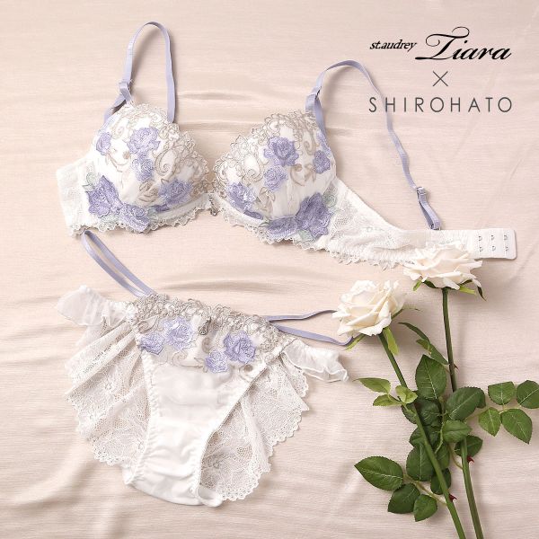 セントオードリー St.Audrey tiara ロージーガーデン SHIROHATO別注 ブラジャー ショーツ セット バックレース