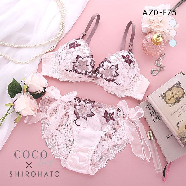 ココランジェ COCO Linge もこもこブロッサム ブラジャー ショーツ セット SHIROHATO別注 谷間