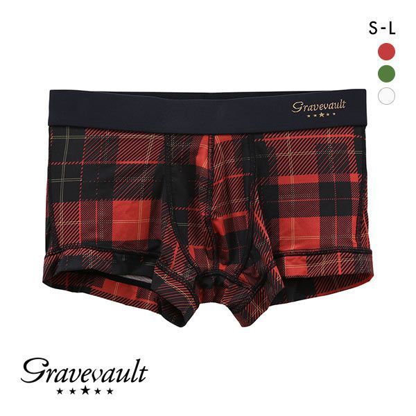 34％OFF グレイブボールト Gravevault TRIBE CHECK ショートボクサーパンツ SML メンズ 通販 