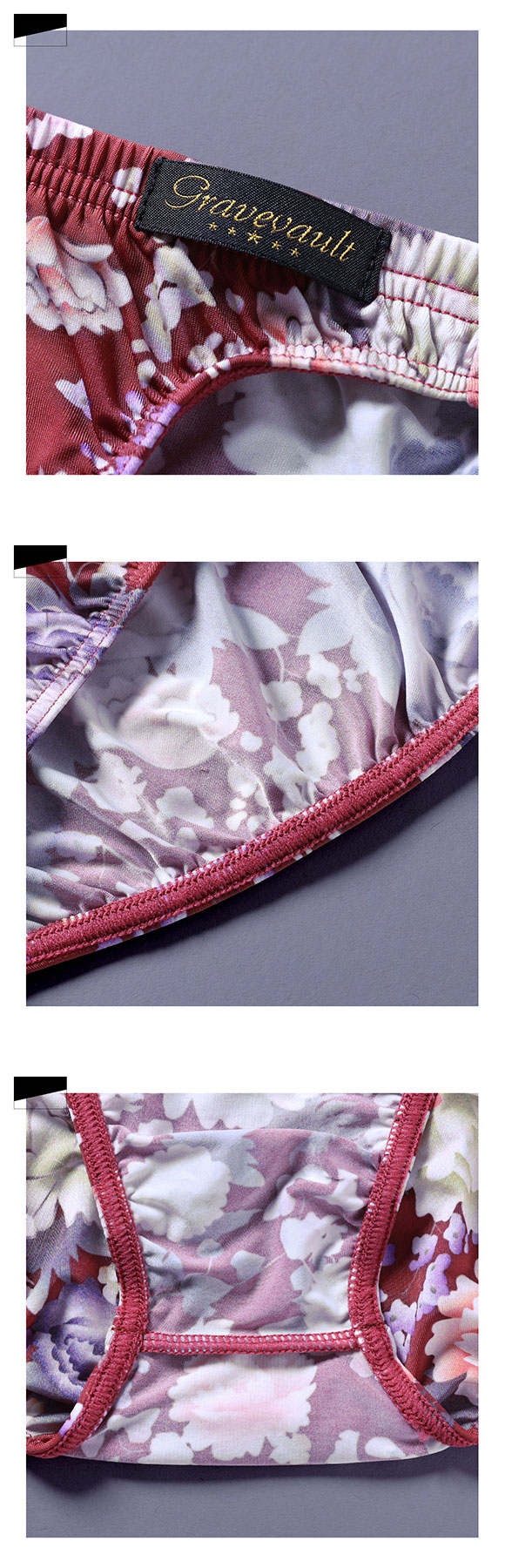 ビキニ グレイブボールト Gravevault×SHIROHATO 別注 限定 PEONY FLOWER ブリーフ メンズ パンツ 下着 前閉じ 日本製