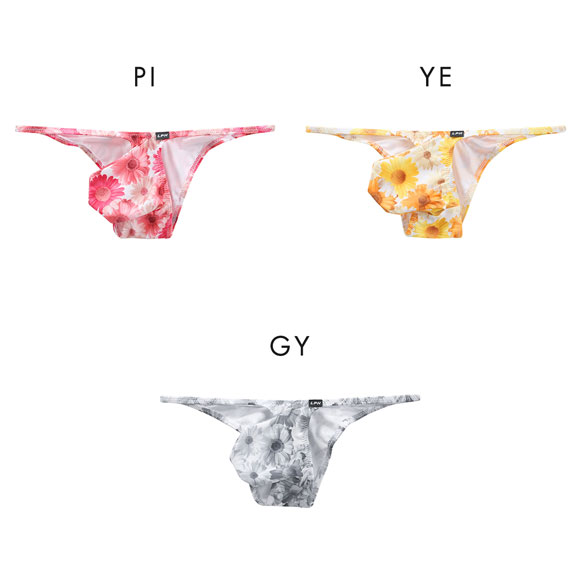 ラポーム オム フラワープリント ハーフバック ビキニ メンズ 前とじ 日本製 La-Pomme Homme