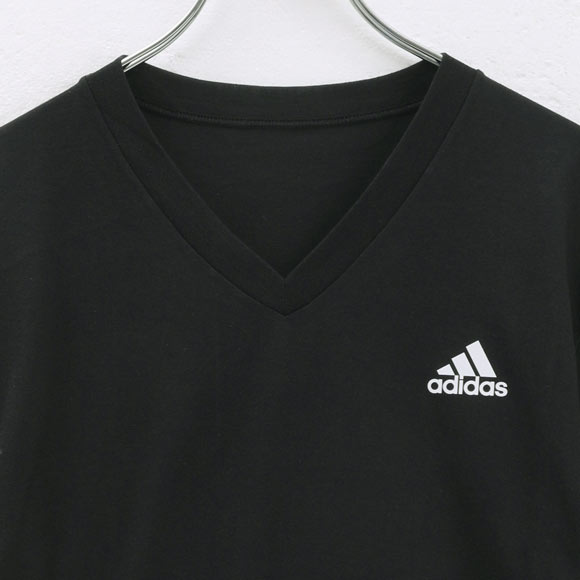 アディダス adidas 2P 半袖 Tシャツ 2枚組 メンズ スポーツ Vネック ワイドシルエット 吸汗速乾