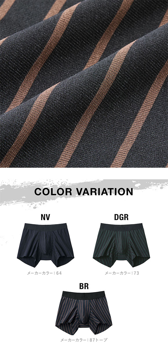 グンゼ BODY WILD BLACK DESIGN ストライプ柄 カットオフ ボクサーパンツ メンズ 日本製 GUNZE ボディワイルド