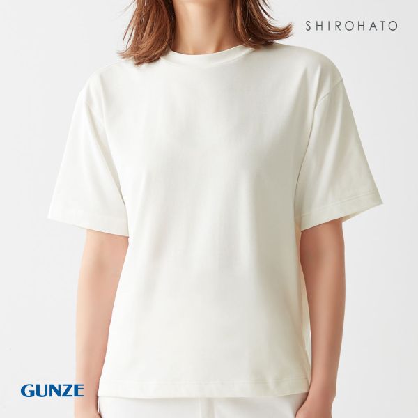グンゼ GUNZE キレイラボ KIREILABO オーバーサイズTシャツ 肌側綿100％ トップス レディース｜shirohato｜02
