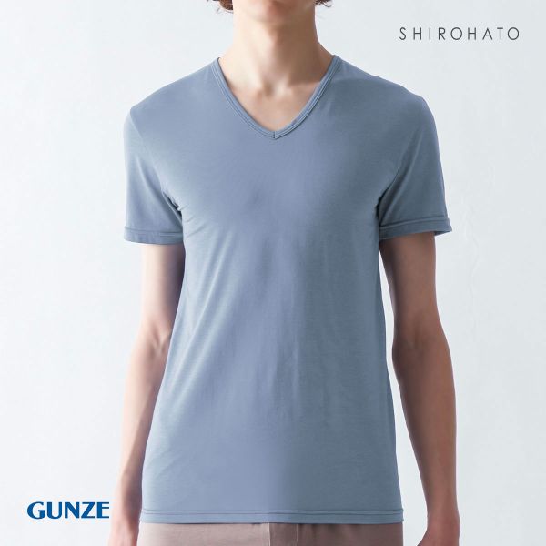 グンゼ GUNZE COOLMAGIC アセドロン Vネック 半袖 Tシャツ インナー メンズ