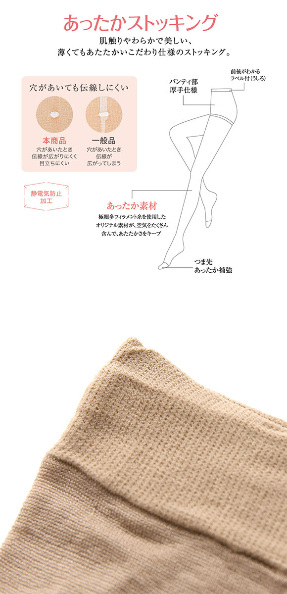 グンゼ GUNZE サブリナ SABRINA 伝線しにくい あったかストッキング 3足組 つま先補強 静電気防止加工